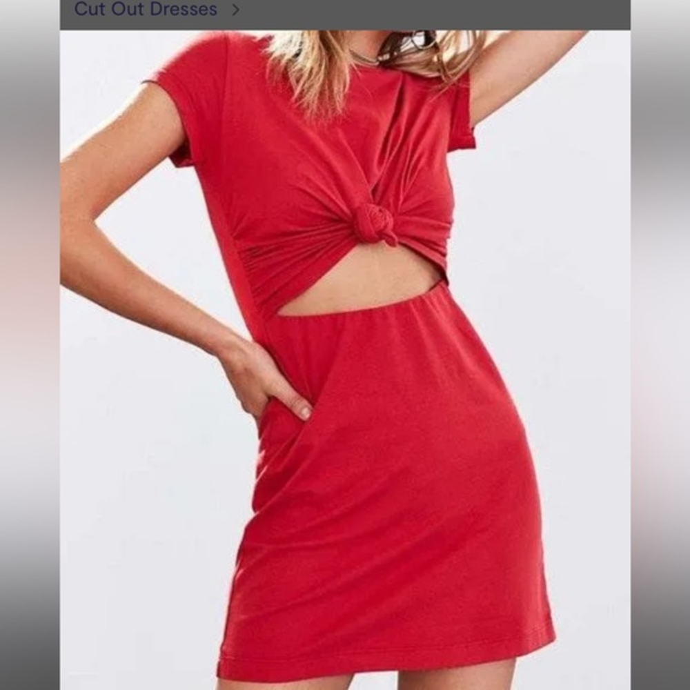 Urban Outfitters, Silence & Noise Bright Red, Front Tie dress, short sleeve, szM